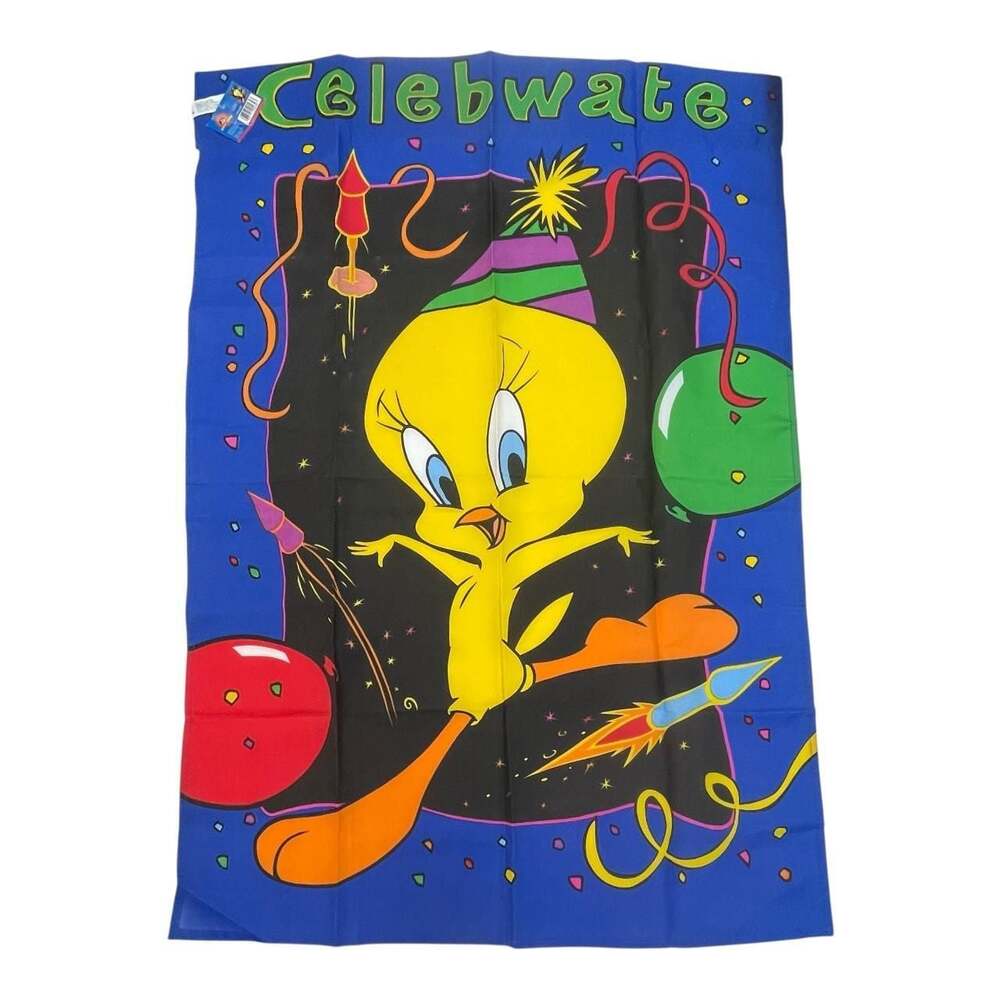 Vintage 1999 Looney Tunes Tweety Bird Celebwate Party Banner NWT